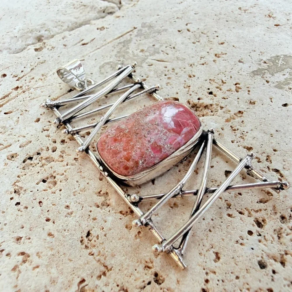 Cobalt Calcite 925 Silver Plated Artisan Pendant